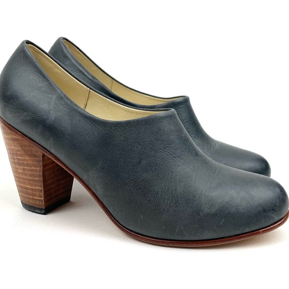 Nisolo Austin Heel Leather Boots In Smoke Gray Leather Size 7.5